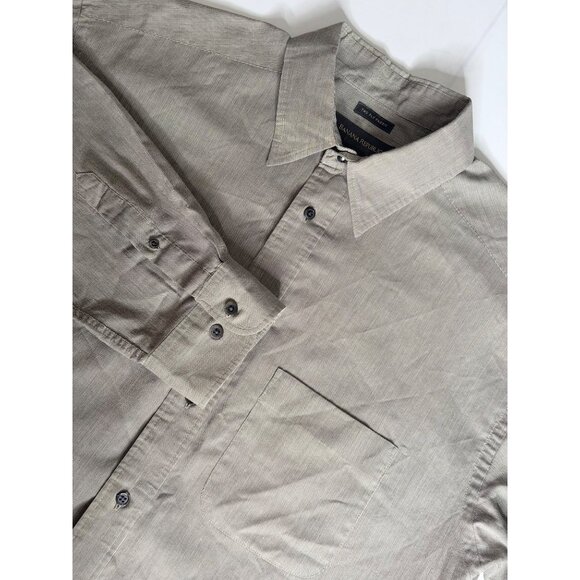 Banana Republic Button-Up Dress Shirt Mens L Gray Two-Ply Cotton Long Sleeve - Picture 1 of 11